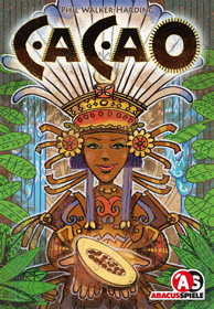 Cover of Cacao: a woman in traditional dress proffers a halved cacao fruit