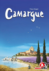 Cover of Camargue: deep blue sky, lavender fields amd farmers on white horses