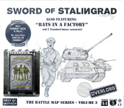 A Riussian soldier charges with T-34 tanks in the background