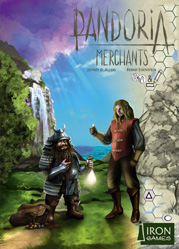 Cover of Pandoria Merchants: a Dwarf and a Ranger chat in a fantasy landscape
