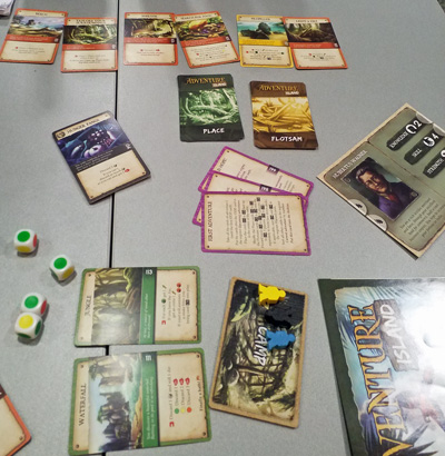 Our game of Adventure Island in progress