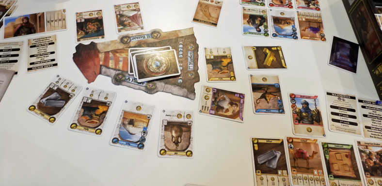 Amul in play showing the market and players' tableaux