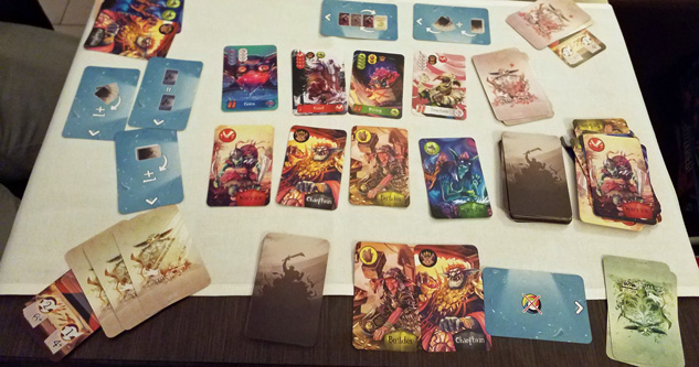 My position in our game of Pact - cards everywhere