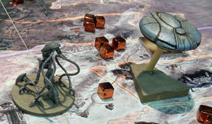 The seriously creepy tripod models from War of the Worlds: The New Wave