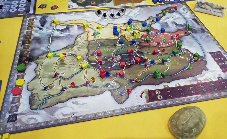 The main board at the end of the game