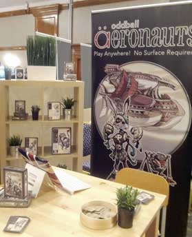The oddball Aeronauts stand at the UK Games Expo