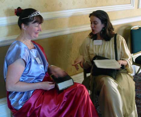 Two characters on chairs